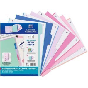 SEPARADORES Oxford A4 5P 500 MICRAS PASTEL