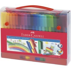ROTULADOR Faber-Castell MALETIN 60-Colores +12Pzas CONNECTOR