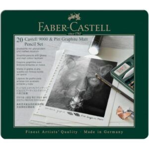 LÁPIZ GRAFITO Faber-Castell 20-Pzas PITT MATE C/METAL 9000