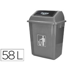 PAPELERA CONTENEDOR Q-Connect 58L PLASTICO c/Balancin