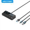HUB 4 en 1 USB 3.0 a 4xUSB/USB-C PD Incluye Cable Carga USB