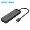HUB 5 en 1 USB-C a 4xUSB 3.0 con Alimentacion 1m NEGRO
