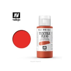 PINTURA TEXTIL COLOR FLUOR Vallejo 60ml. (Rojo)