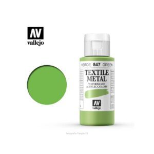 PINTURA TEXTIL COLOR METALIZADO Vallejo 60ml. (Viridiano)