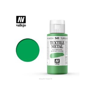 PINTURA TEXTIL COLOR METALIZADO Vallejo 60ml. (Turquesa)