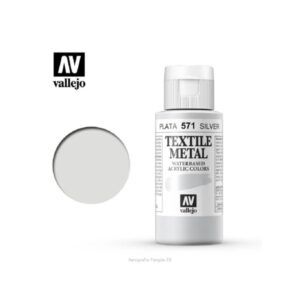 PINTURA TEXTIL COLOR METALIZADO Vallejo 60ml. (Plata)