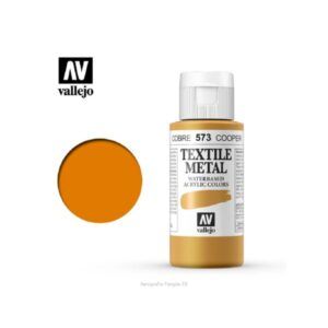 PINTURA TEXTIL COLOR METALIZADO Vallejo 60ml. (Cobre)