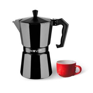 CAFETERA 1 TAZA ALUMINIO NEGRO MATE ANTIADHERENTE MUVIP