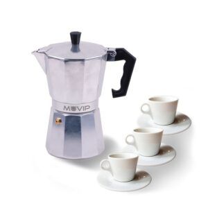 CAFETERA 3 TAZAS ALUMINIO ANTIADHERENTE MUVIP