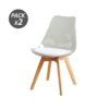 PACK 2 SILLAS DESIGN D1000 TRANSPARENTES + COJÍN BLANCO MUVIP