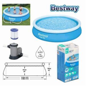 PISCINA HINCHABLE CON BOMBA Y FILTRO 366X76CM BESTWAY