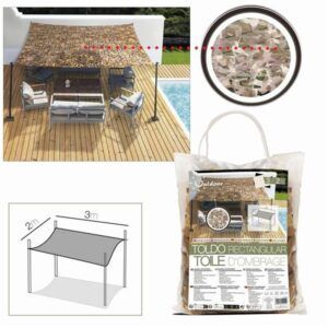 TOLDO RECTANGULAR EFECTO CAMUFLAJE CON BOLAS 2X3 METROS