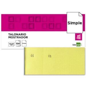 TALONES L.P. MOSTRADOR 60x145 Numerados c/Matriz (Amarillo)