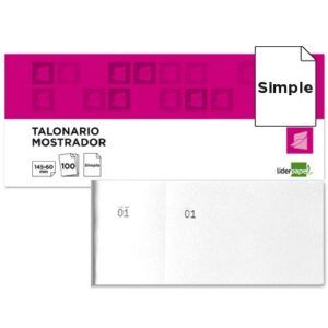 TALONES L.P. MOSTRADOR 60x145 Numerados c/Matriz (Blanco)