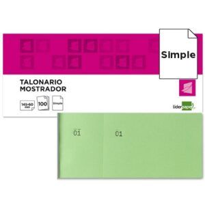 TALONES L.P. MOSTRADOR 60x145 Numerados c/Matriz (Verde)
