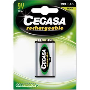 PILAS Cegasa Recargable 9V HF22 180mAh NiMH (1u.)