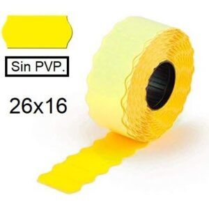 ROLLO ETIQUETA Sin/PVP Ovelar 26x16 (AMARILLO)