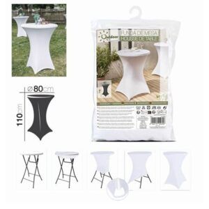 FUNDA PARA MESA DE RESINA TIPO COCTEL D80XH110CM BLANCA