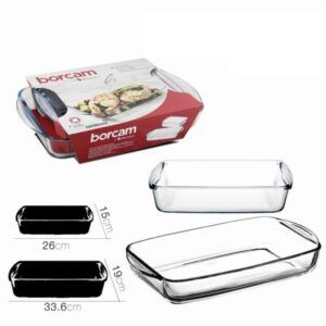 PACK 2 BANDEJAS HORNO RECTANGULAR CRISTAL BORCAM PASABAHCE