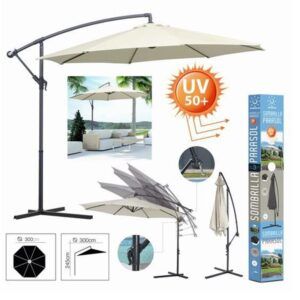 SOMBRILLA EXCENTRICA BEIGE 300CM