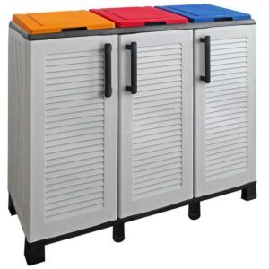 ARMARIO PARA RECICLAJE 3 COMPARTIMIENTOS 1020X370X840MM ARTPLAST