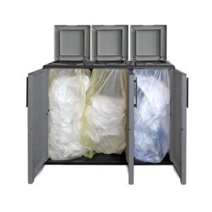 ARMARIO PARA RECICLAJE 3 COMPARTIMIENTOS 1020X370X840MM ARTPLAST