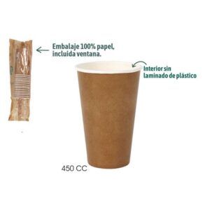 SET 15 VASOS CARTON KRAFT 450CC ALGON