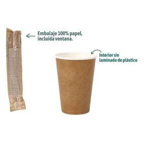 SET 45 VASOS CARTON KRAFT 220CC ALGON