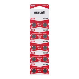 PILAS Maxell BOTON ALKALINE LR-44 A-76 1.5V (pack 2 pilas)