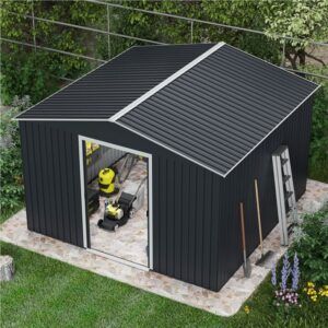 CASETA DE METAL | PUERTAS CORREDERAS 300X304.5X214.5CM (9.14M2) ANTRACITA