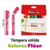TEMPERA SOLIDA Fixo 6-Colores-FLUOR 6gr