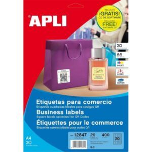 ETIQUETA Apli 45x45 A-4 PERMANENTES Ink/Laser/Copy 20x20H