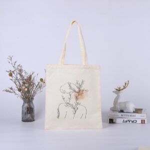 BOLSA TELA CAVAS NATURAL 38x24ctm DISEÑOS