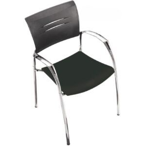 SILLA CONFIDENTE RD605 CROMADA ASIENTO SEMIPIEL