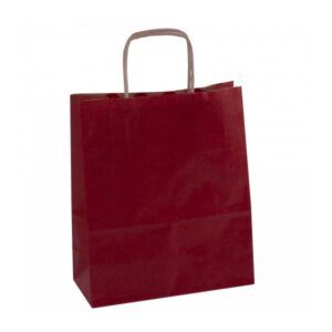 BOLSAS ASA PAPEL KRAFT 18x8x24 Reutilizables ROJA