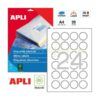 ETIQUETAS BLANCAS 40mm Ink/Las/Cop Permanen 25H=840u Redonda