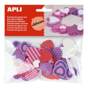 GOMA EVA ADHESIVA CORAZONES B/40u.