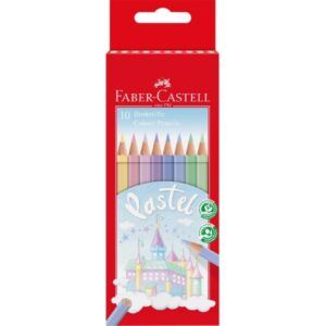 LAPICES Faber-Castell 10-Colores PASTEL C/CARTON