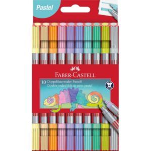 ROTULADOR Faber-Castell 10-Colores PASTEL DOBLE PUNTA