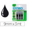 CINTA ROTULAR Dymo (Blister 3u.) 3mts x9mm (Negro)