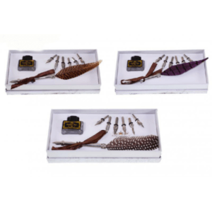 JUEGO PLUMA AVE PEQ.FRASCO Y 6 PLUMILLAS