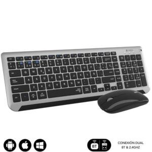 COMBO TECLADO Y RATON WIRELESS Y BLUETOOTH PRESTIGE EXTENDIDO NEGRO SUBBLIM