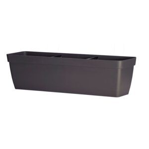 MACETA RECTANGULAR 60CM ANTRACITA CON DEPOSITO DE AGUA ARTPLAST