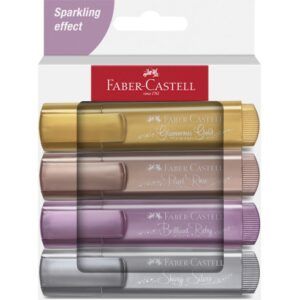 RESALTADOR FLUOR Faber-Castell Metálicos Purpurina (Pack-4)