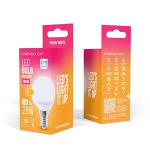 BOMBILLA LED G45 | 2.2W | 270LM | E14 | LUZ CALIDA | FOREVER