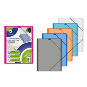 CARPETA GOMAS A-4 KANGURO Polip. C/SOLAPAS (Colores)