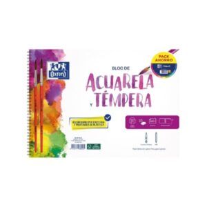 BLOC DIBIJO AQUARELA Oxford 10-H 300gr. +2 Pinceles