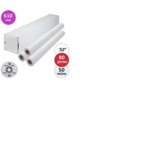 ROLLO PAPEL PLOTTER Q-Office 24" 610x30x50 190gr GLOSSY