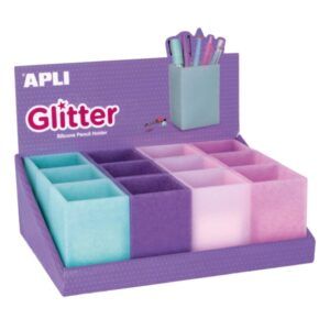 CUBILETE SILICONA Apli 4-Colores GLITTER