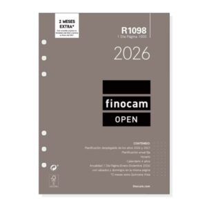 RECAMBIO AGENDA Open 1000 R1098 1-Dia/Página 2-Meses